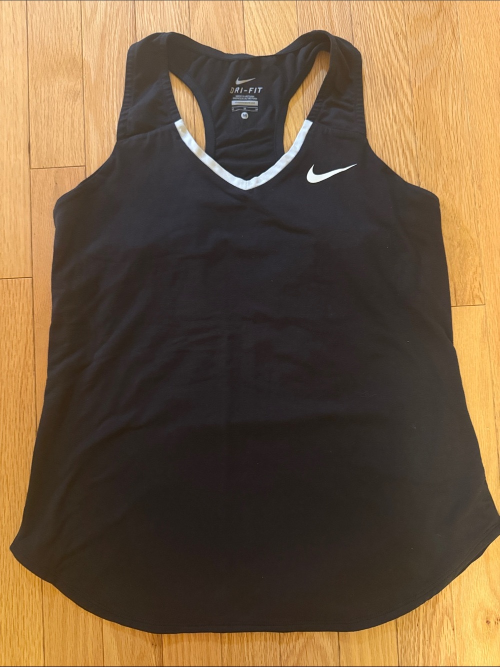 Nike Black Racerback Tank with White Trim